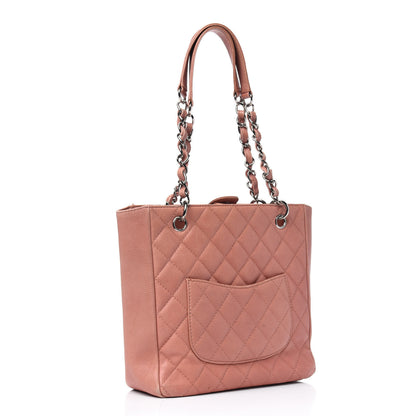 Chanel Caviar Quilted Petit Shopping Tote PST Pink 3 of 22