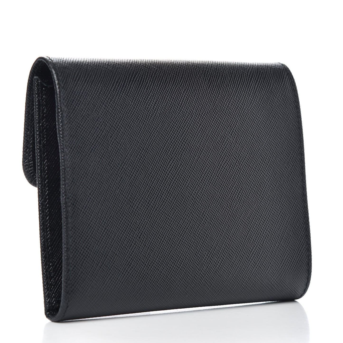 Saffiano Metal Flap Wallet Black