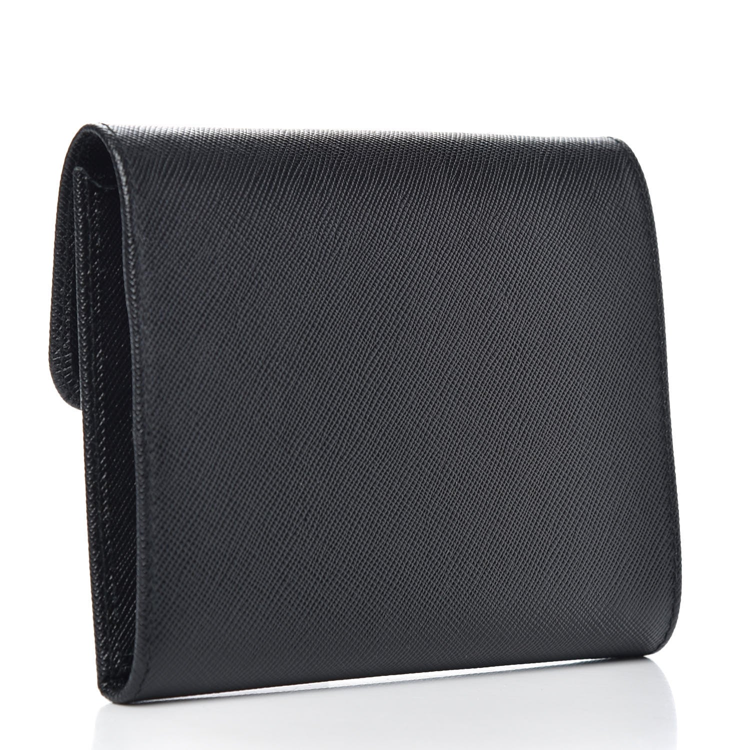 Prada Saffiano Metal Flap Wallet Black 3 of 7