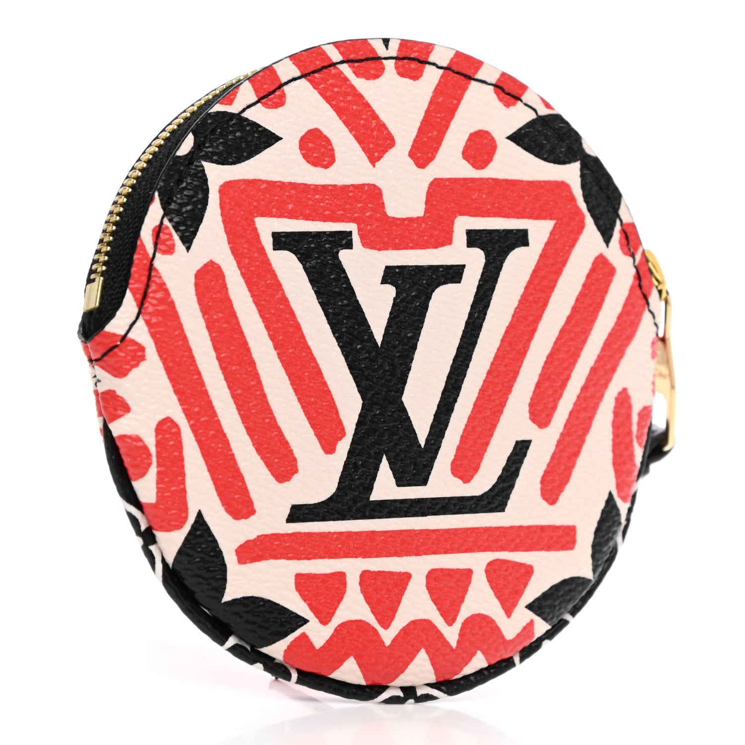 Louis Vuitton Monogram Giant Crafty Round Coin Purse Creme Rouge 3 of 7