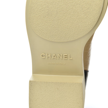Chanel Crumpled Calfskin Lace Up Short Boots Beige 38 Beige Black 7 of 17