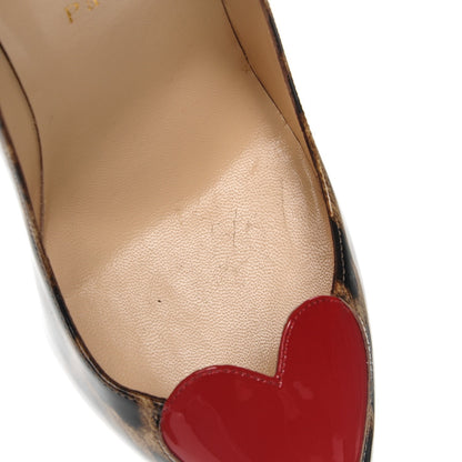 Christian Louboutin Patent Leopard Doracora 100 Pumps 39 Brown Red 9 of 10