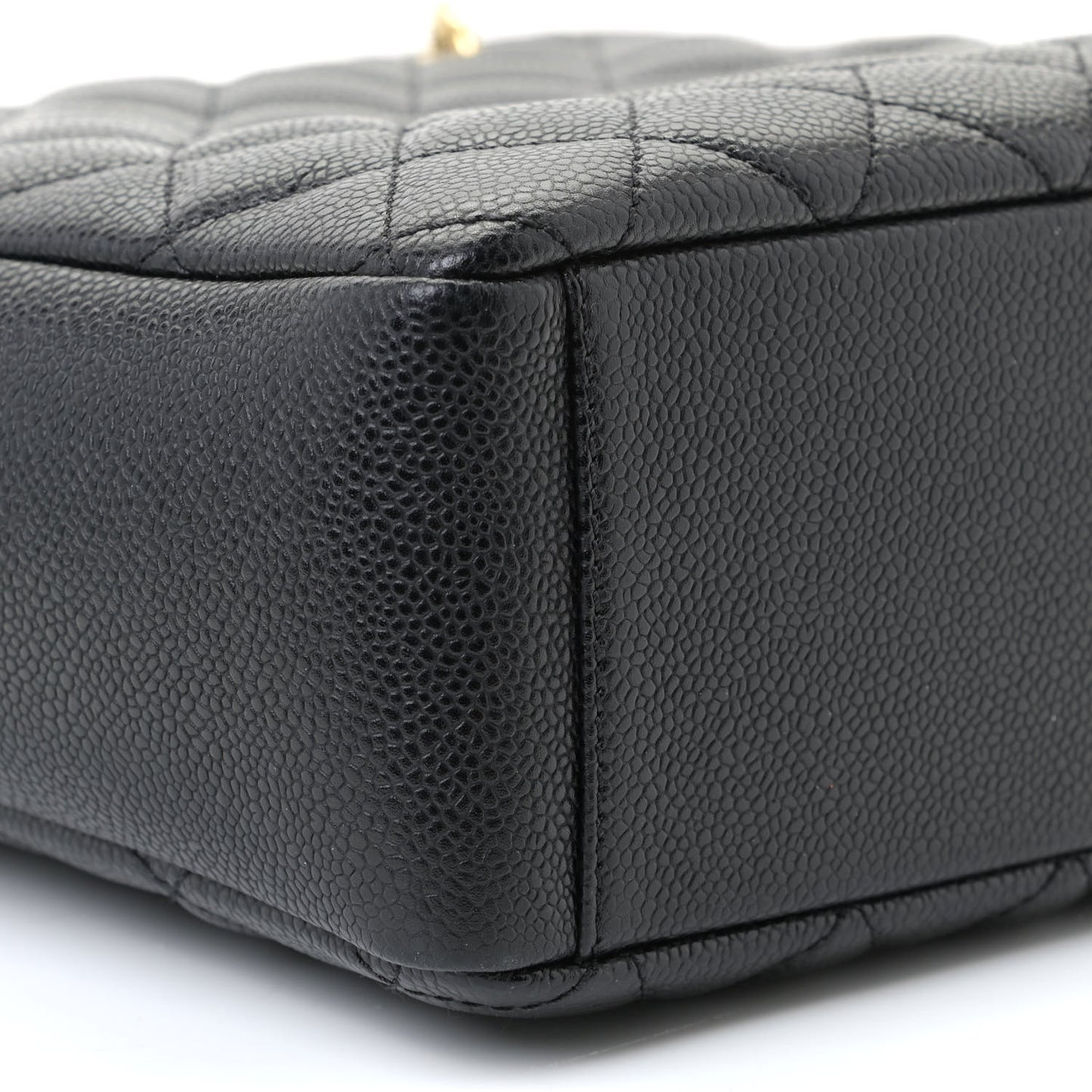 Caviar Quilted Petit Shopping Tote PST Black