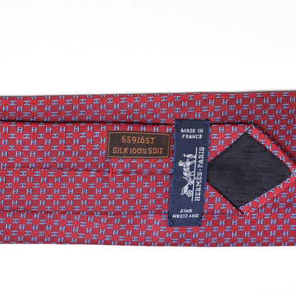 Hermes Mens Silk Printed District Neck Tie 4 of 5