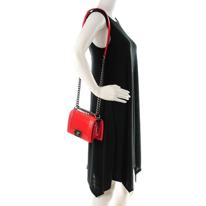 Chanel Glazed Calfskin Small Boy Flap Red 2 of 8
