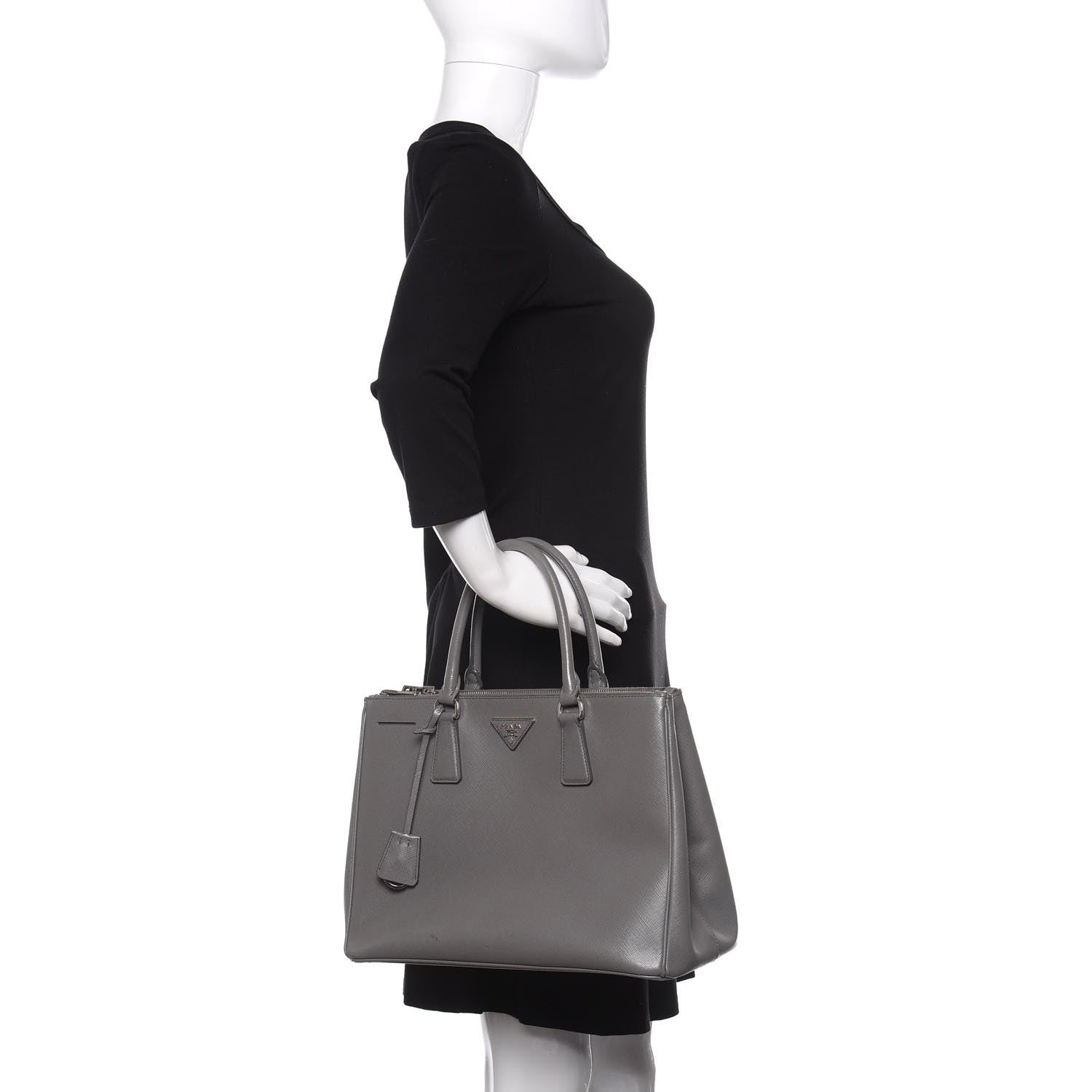 Prada Saffiano Medium Galleria Double Zip Tote Marmo 2 of 10