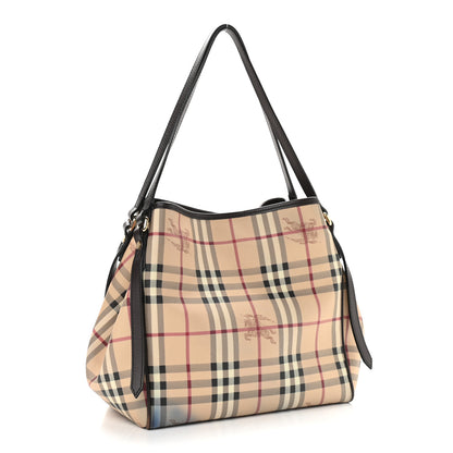 Burberry Haymarket Check Small Canterbury Tote Chocolate 3 of 15
