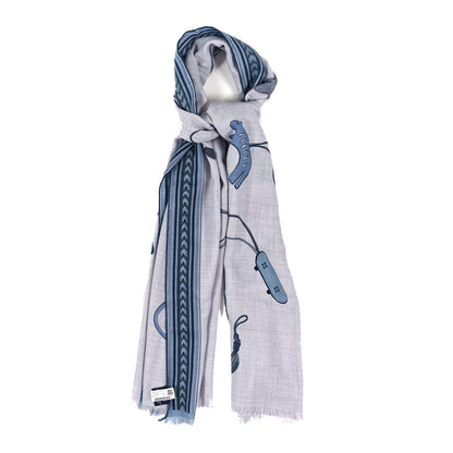 Hermes Cashmere Silk Et Gris Gris Rectangle Scarf Gris Chine 1 of 4