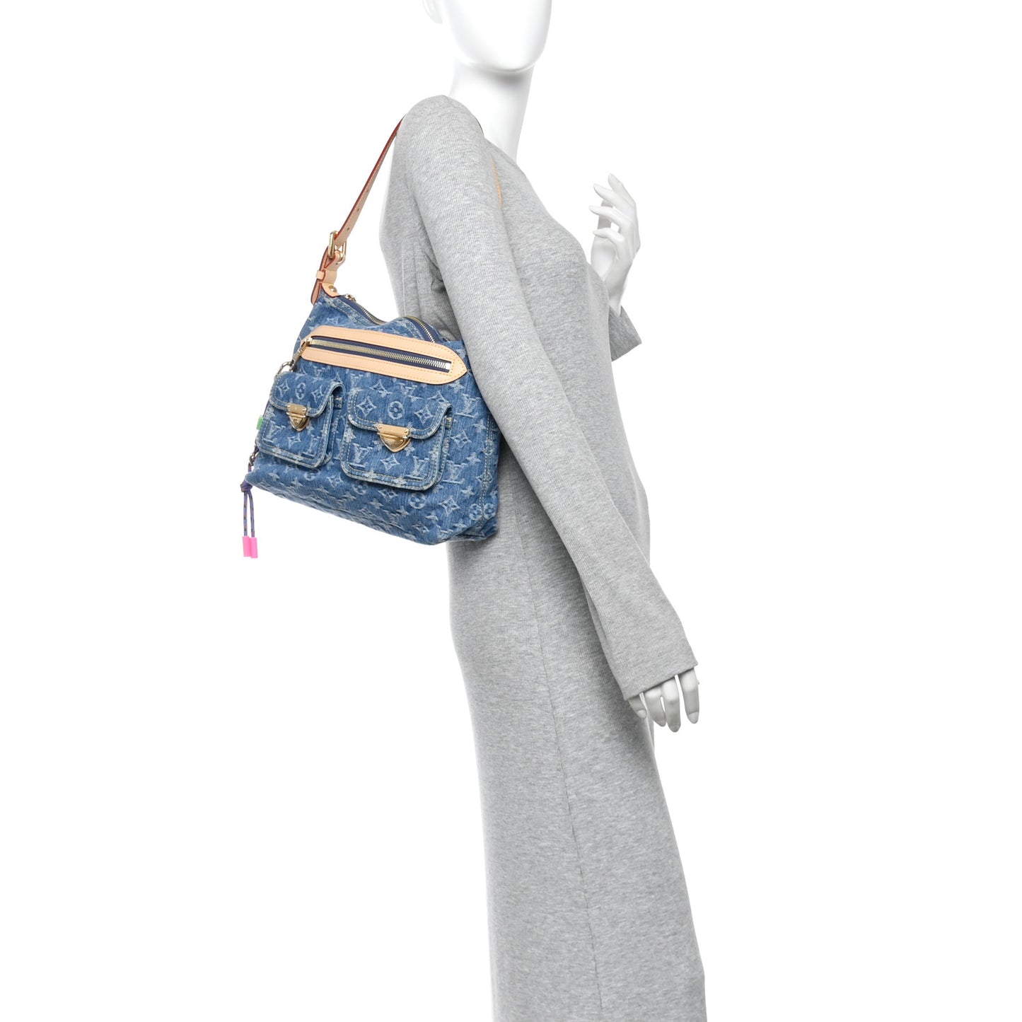 Monogram Denim Baggy PM  Blue
