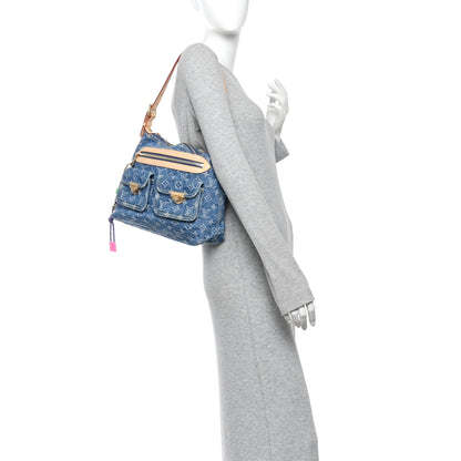 Louis Vuitton Monogram Denim Baggy PM  Blue 2 of 9