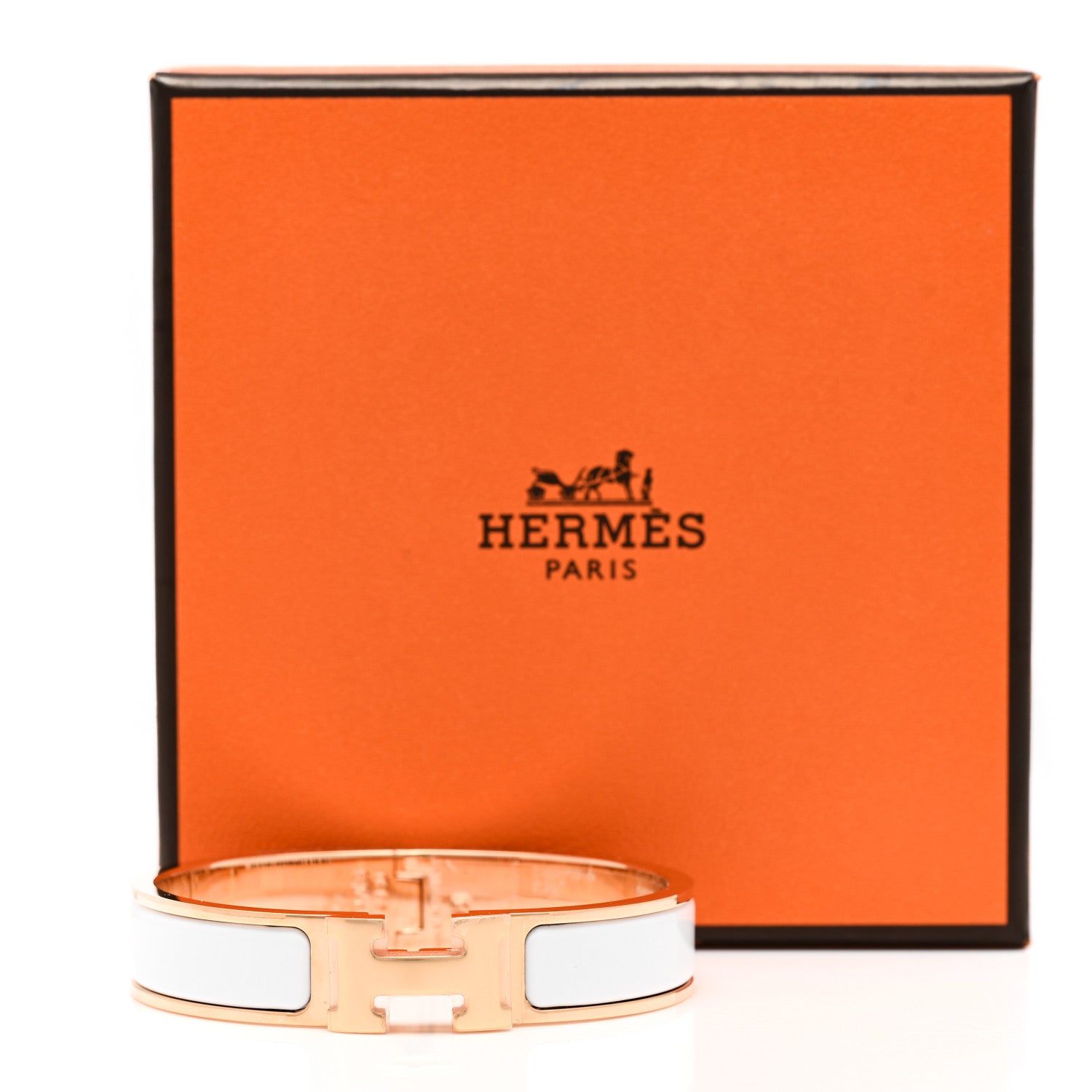 Hermes Enamel Narrow Clic Clac H Bracelet PM White 3 of 5