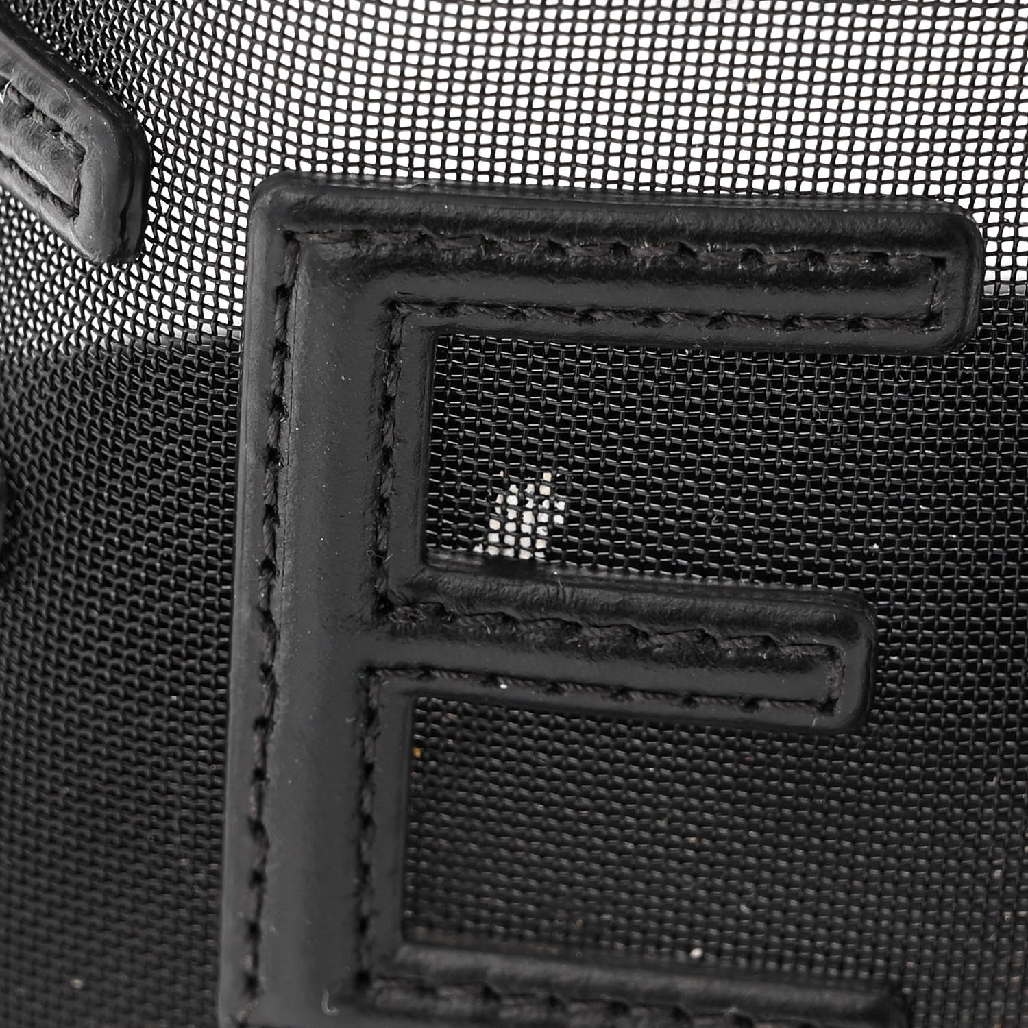 Fendi Mesh Vitello King F is Fendi Logo Embroidered Mini Mon Tresor Bucket Bag Black 13 of 13