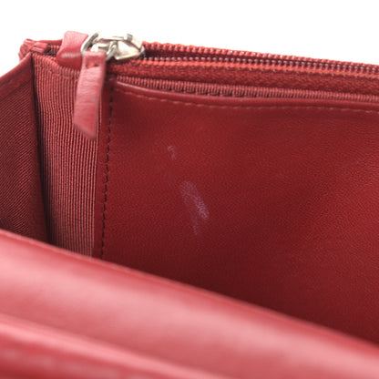 Chanel Lambskin Quilted Wallet On Chain WOC Red 13 of 14