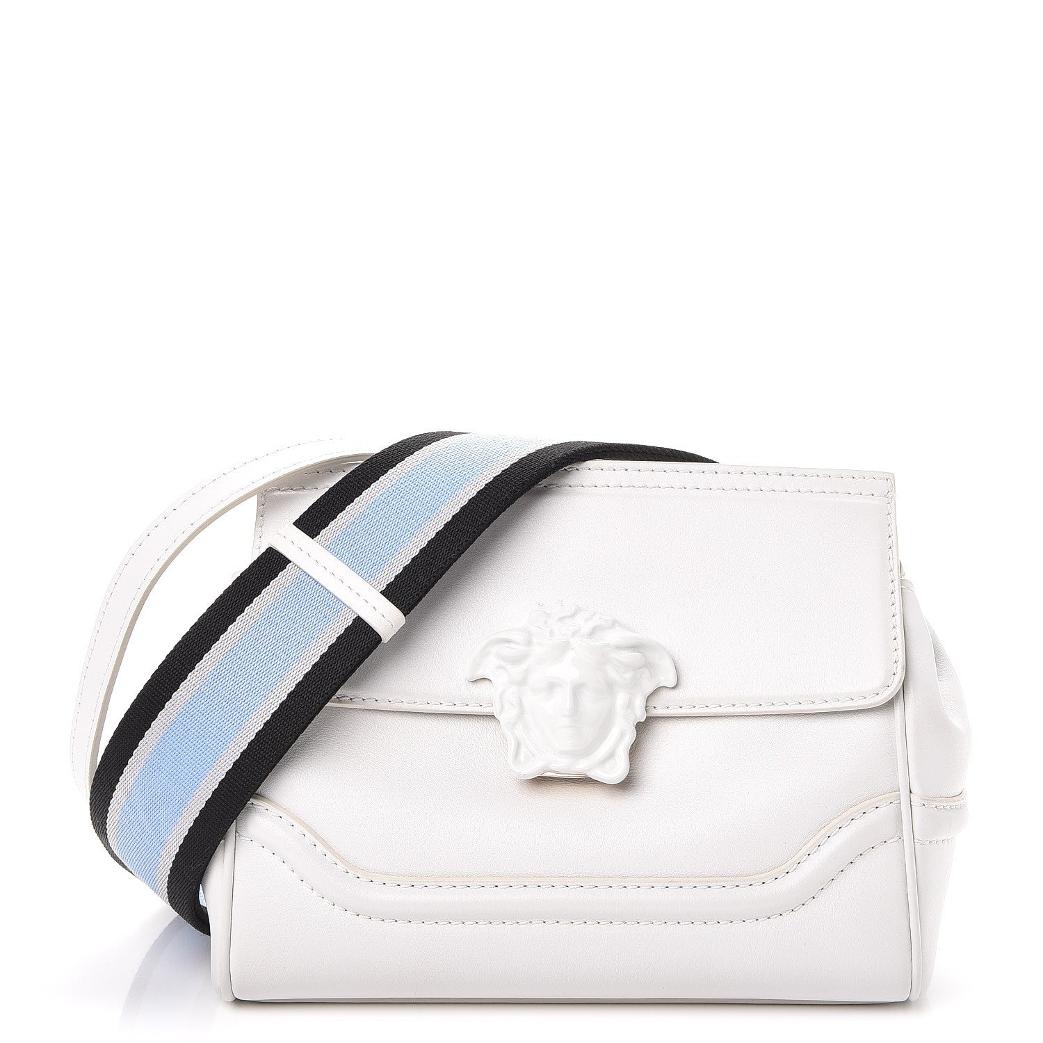 Versace Calfskin Palazzo Empire Crossbody Bag White 1 of 10