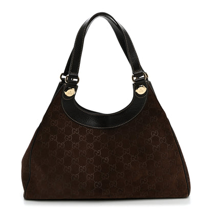 Gucci Monogram Suede Medium Charmy Shoulder Bag Dark Brown 1 of 11