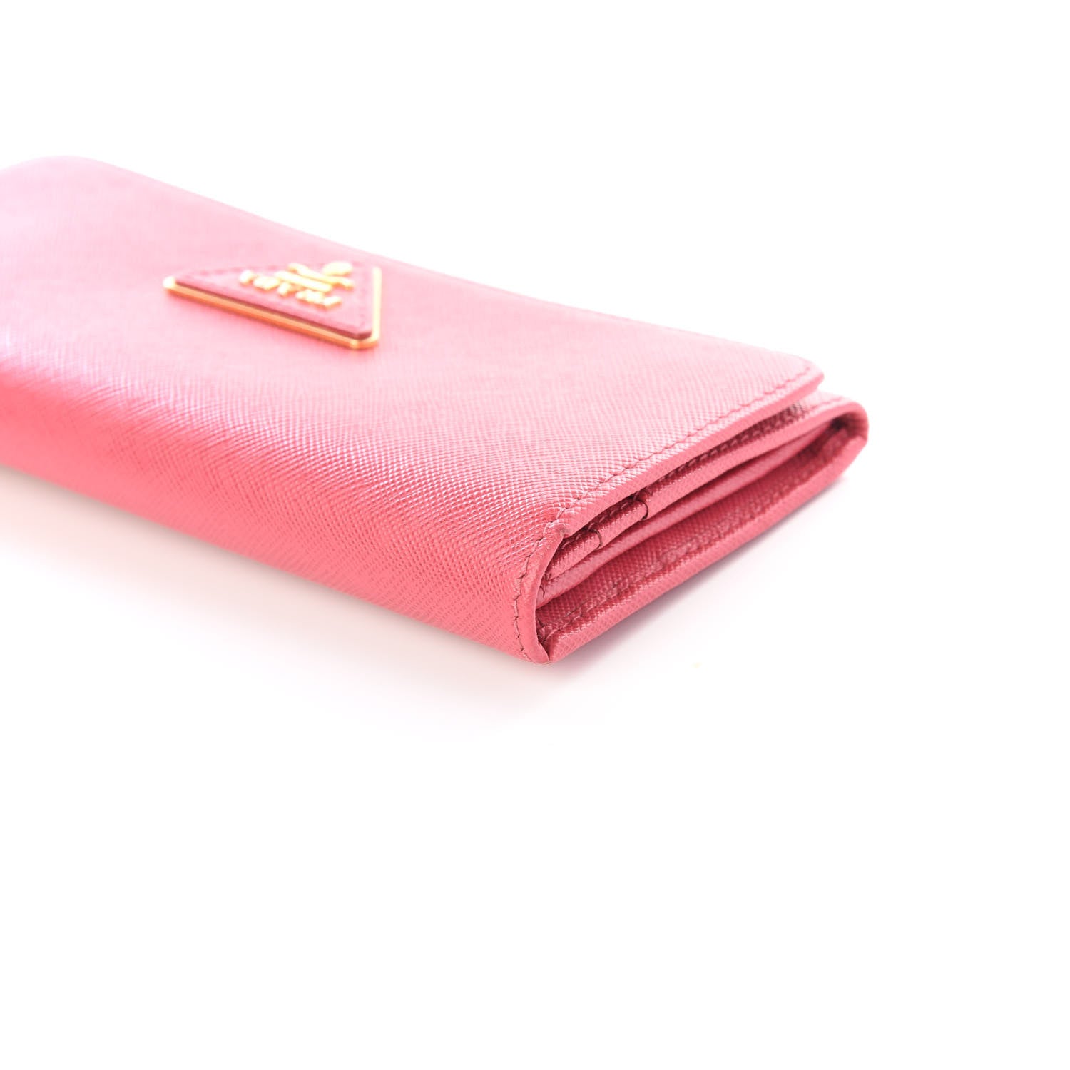 Prada Saffiano Metal Continental Flap Wallet Peonia 8 of 11