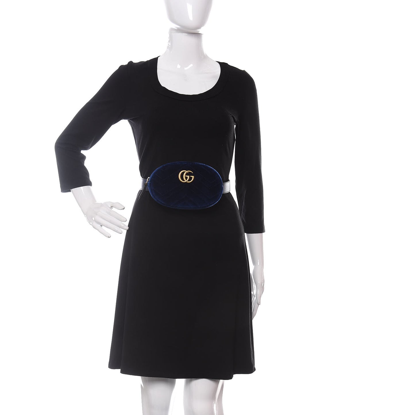 Velvet Matelasse GG Marmont Belt Bag 85 34 Cobalt Blue