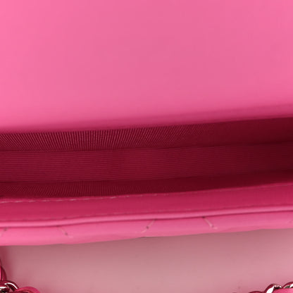 Chanel Lambskin Quilted Flap Phone Holder With Chain Neon Pink 5 of 12