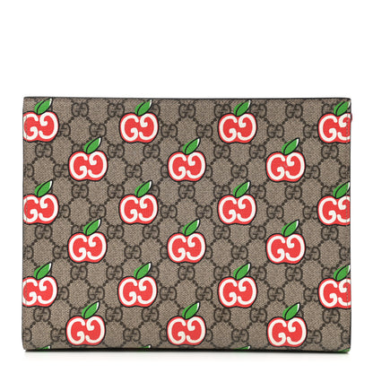 Gucci GG Supreme Monogram Apple Large Cosmetic Case Beige Multicolor Lobster Red 1 of 8