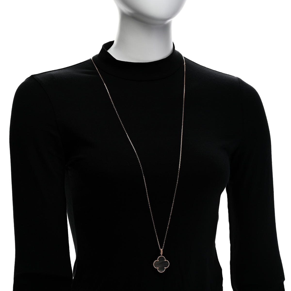 18K Rose Gold Gray Mother of Pearl Magic Alhambra Long Necklace