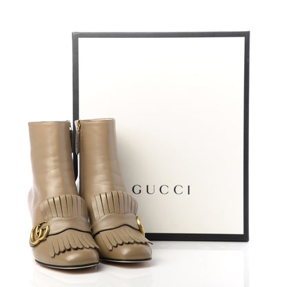 Gucci Malaga Kid GG Marmont Fringe 75mm Ankle Boots 37.5 Mud 11 of 11