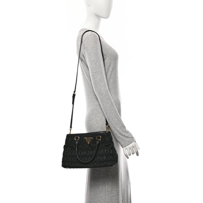 Prada Tessuto Nylon Gaufre Small Tote Black 2 of 10