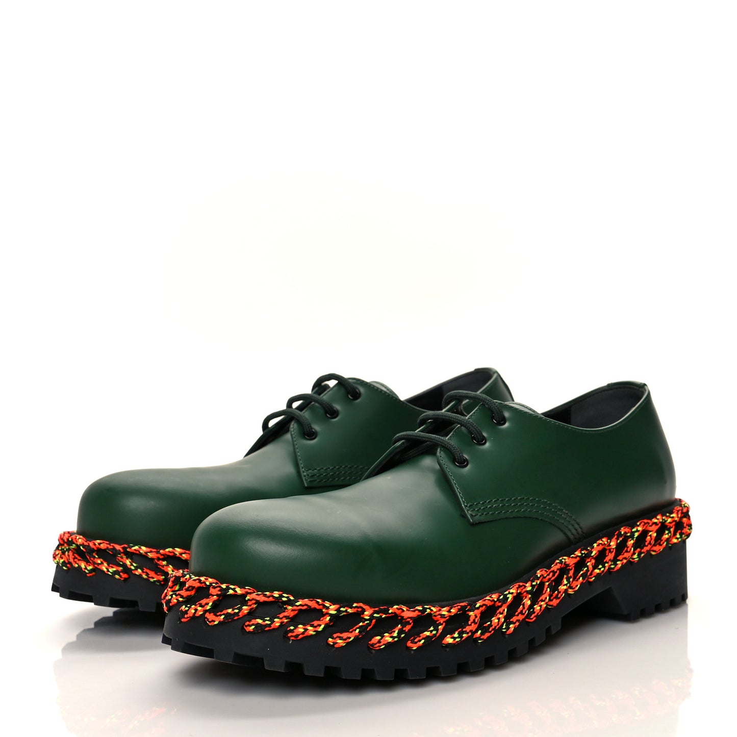 Calfskin Braided Derby Loafers 41 Green