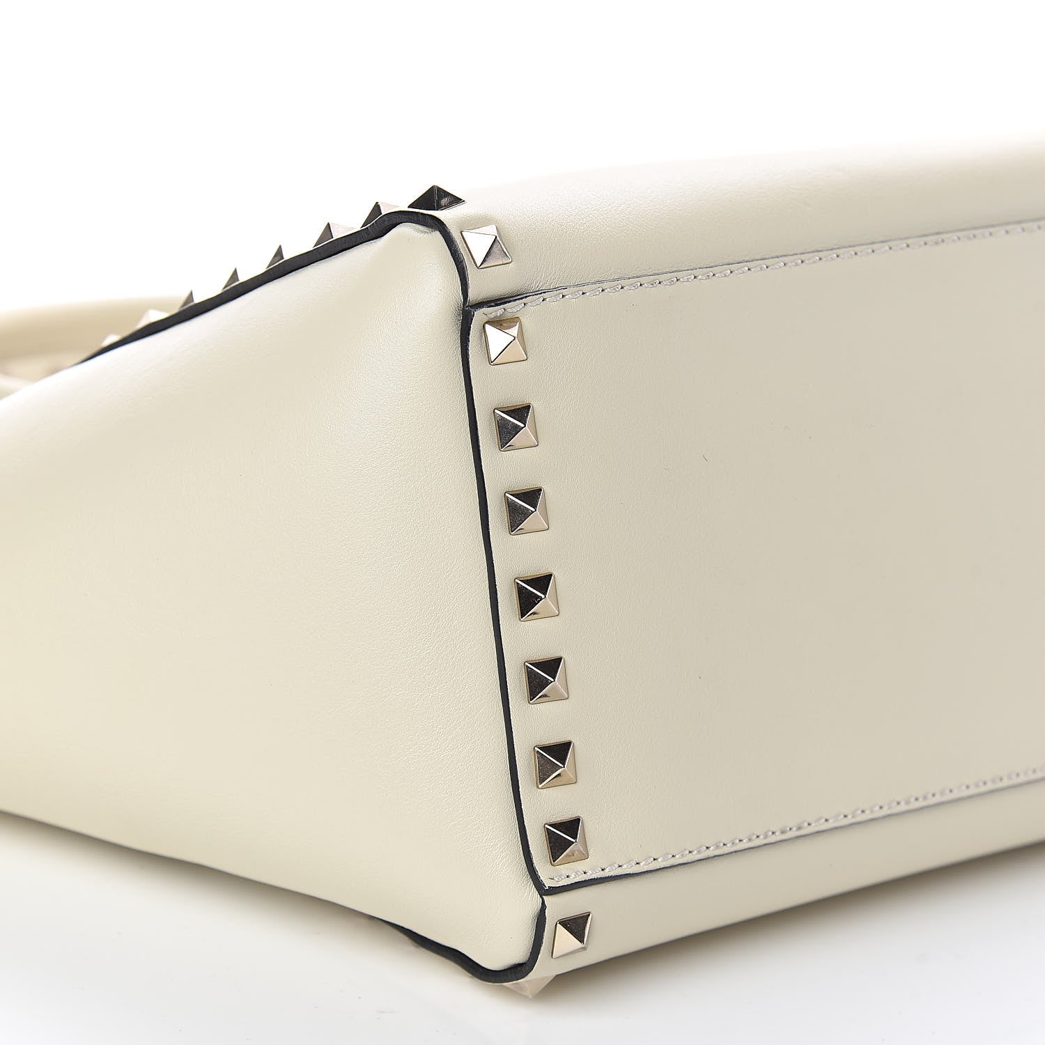 Valentino Garavani Vitello Small Rockstud Double Handle Tote Ivory 8 of 12