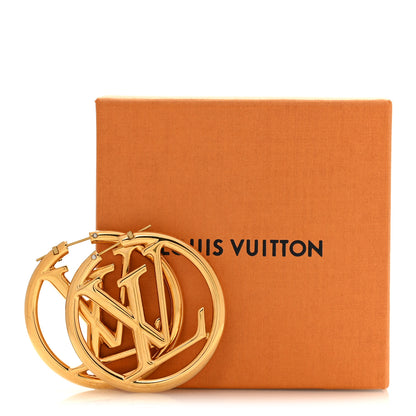 Louis Vuitton Metal Louise Hoop Earrings Gold 5 of 5