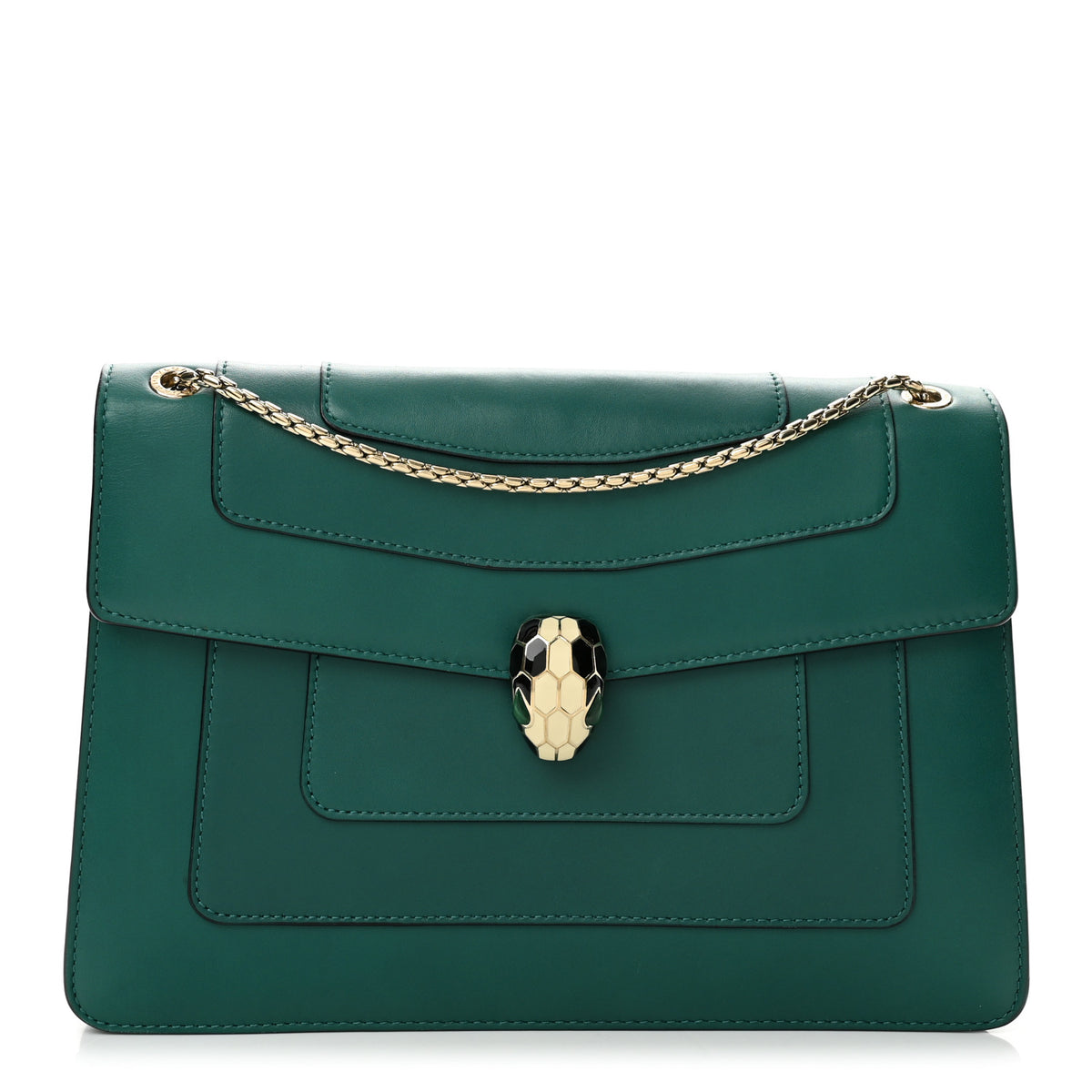Bulgari Calfskin Serpenti Forever Shoulder Bag Emerald Green 1 of 12