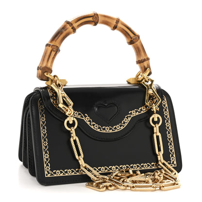 Gucci Calfskin Bamboo Mini Thiara Top Handle Bag Black 3 of 15