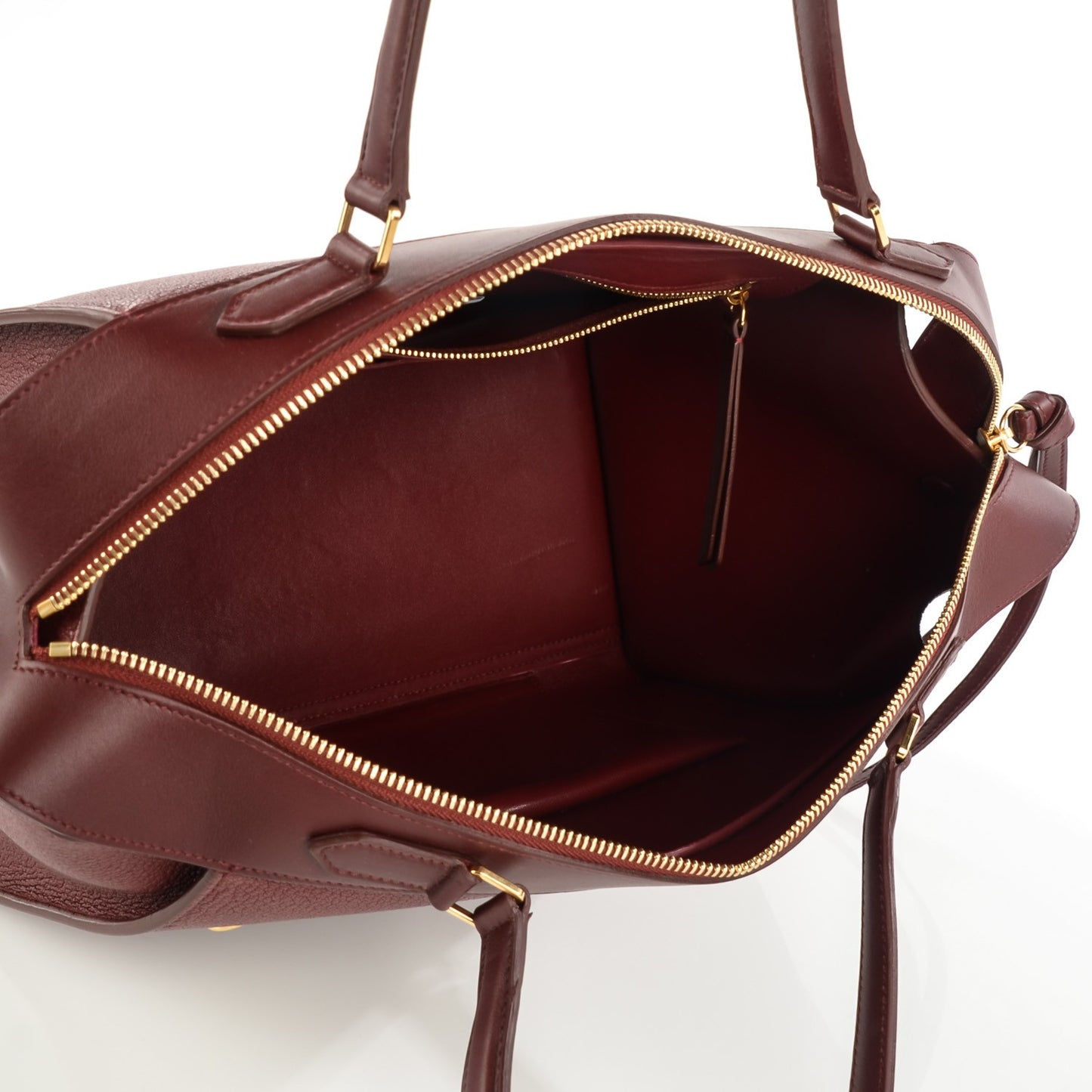 Goatskin Smooth Calfskin Small Ring Bag Dark Ruby