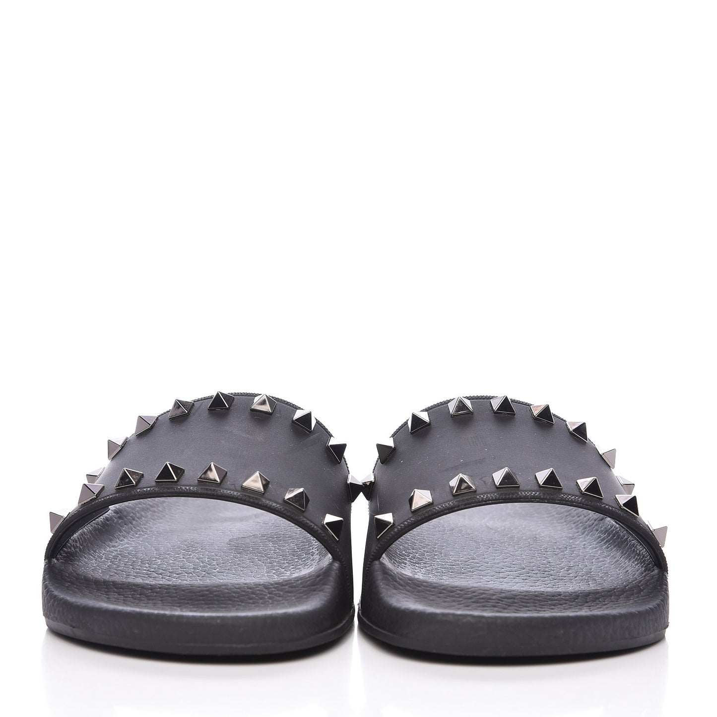 Rubber Rockstud Slide Sandals 38 Black