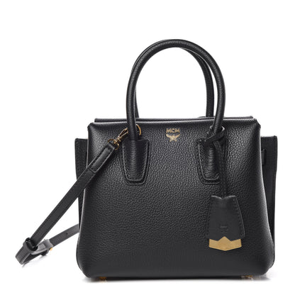 MCM Grained Calfskin Mini Milla Tote Phantom Grey 1 of 11