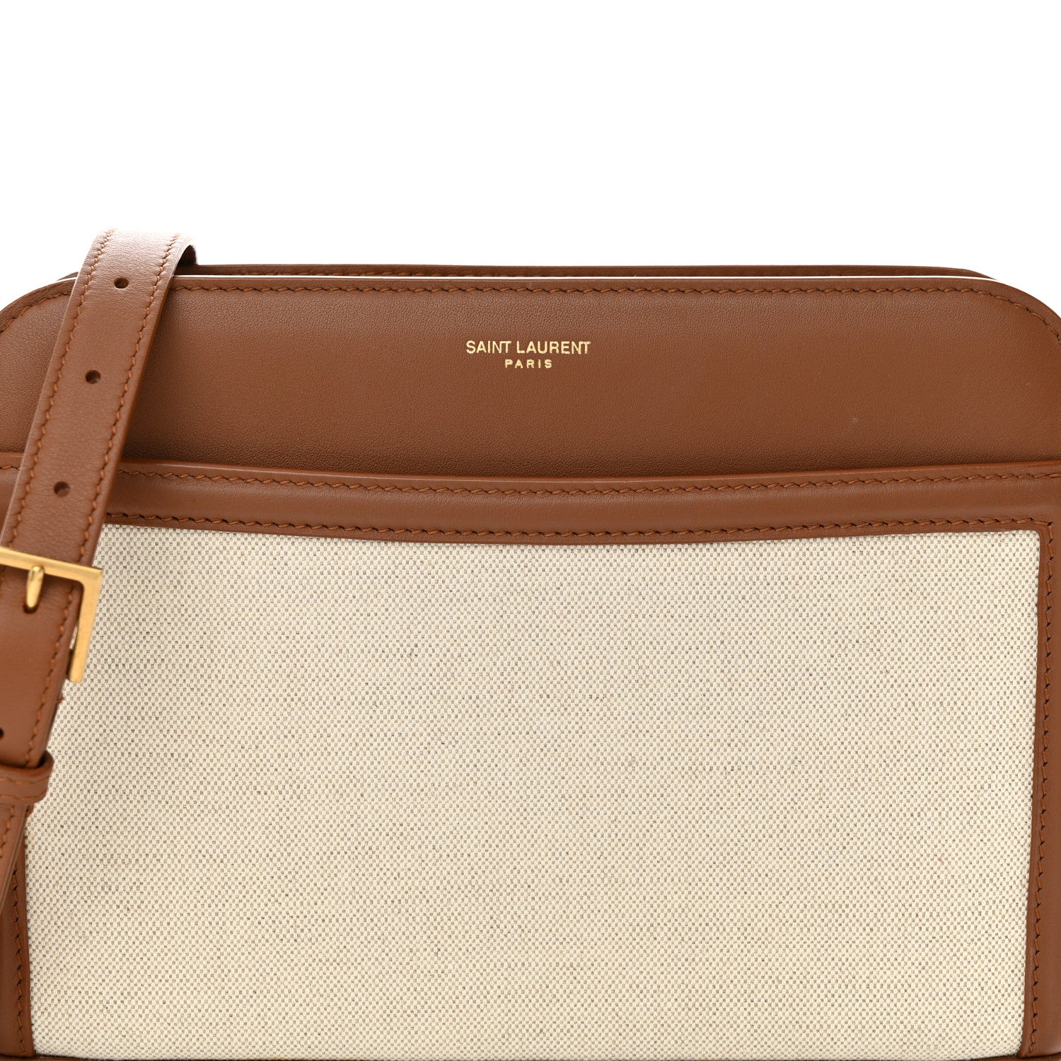Saint Laurent Canvas Calfskin Reverse Satchel Beige Brick 8 of 12