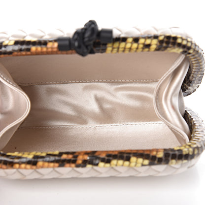 Bottega Veneta Satin Intreccio Impero Ayers Knot Clutch Ivory 5 of 10