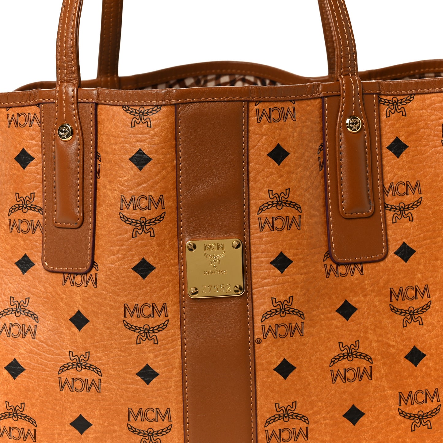 Visetos Medium Liz Reversible Shopper Tote Cognac