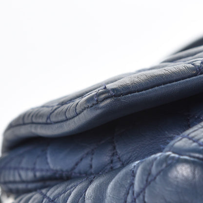 Christian Dior Lambskin Cannage Large New Lock Flap Bag Blue 13 of 17