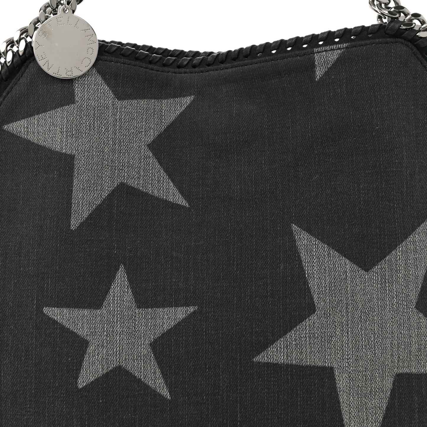Denim Star Small Falabella Tote Black