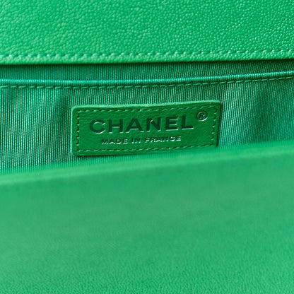 Chanel Caviar Quilted Medium Boy Flap Green 6 of 11