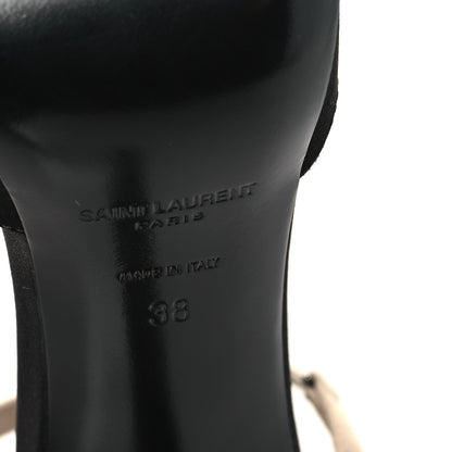Saint Laurent Satin Nappa Killer 90mm Mules 38 Black Partridge Pink 7 of 9