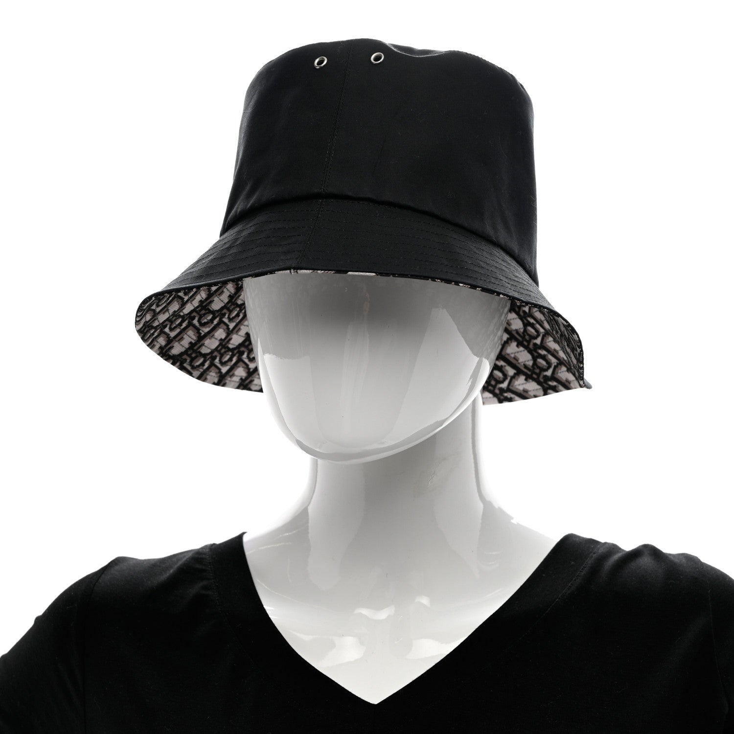 Christian Dior Oblique Reversible Teddy-D Brim Bucket Hat 58 Black 4 of 16