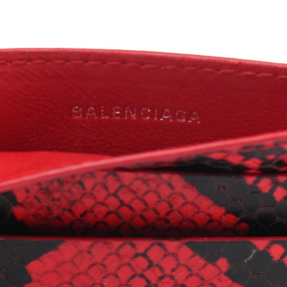 Balenciaga Calfskin Logo Python Printed Cash Rounded Card Holder Bright Red Black 6 of 7