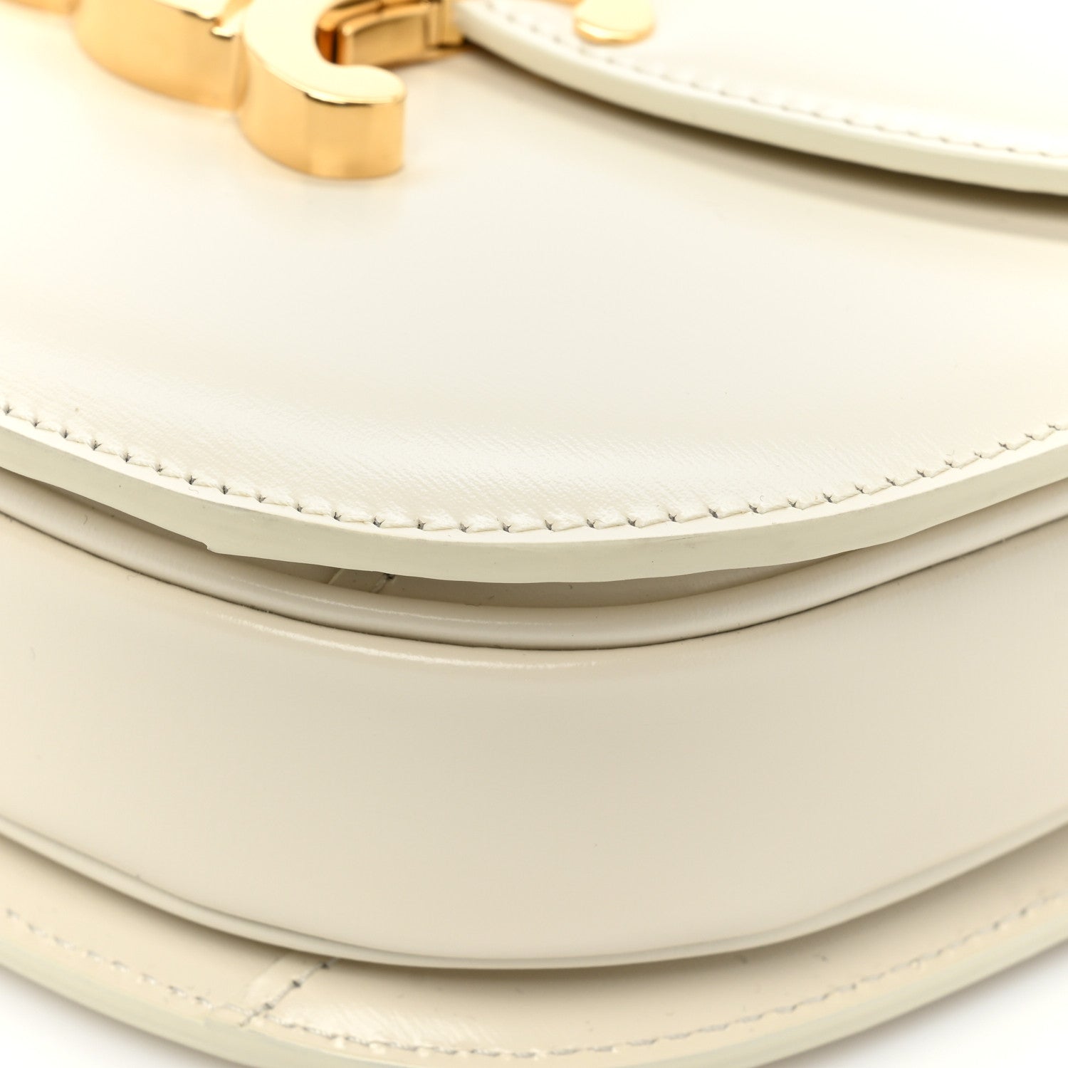 Celine Shiny Calfskin Teen Besace Chain Triomphe White 11 of 12