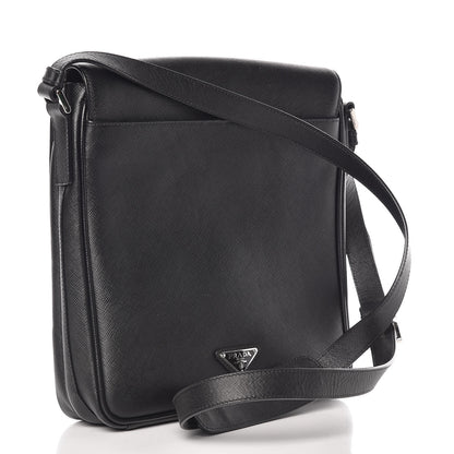 Prada Saffiano Messenger Satchel Black 3 of 15