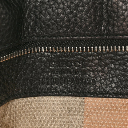 Gucci Pebbled Calfskin Large Bamboo Daily Top Handle Bag Black 6 of 8