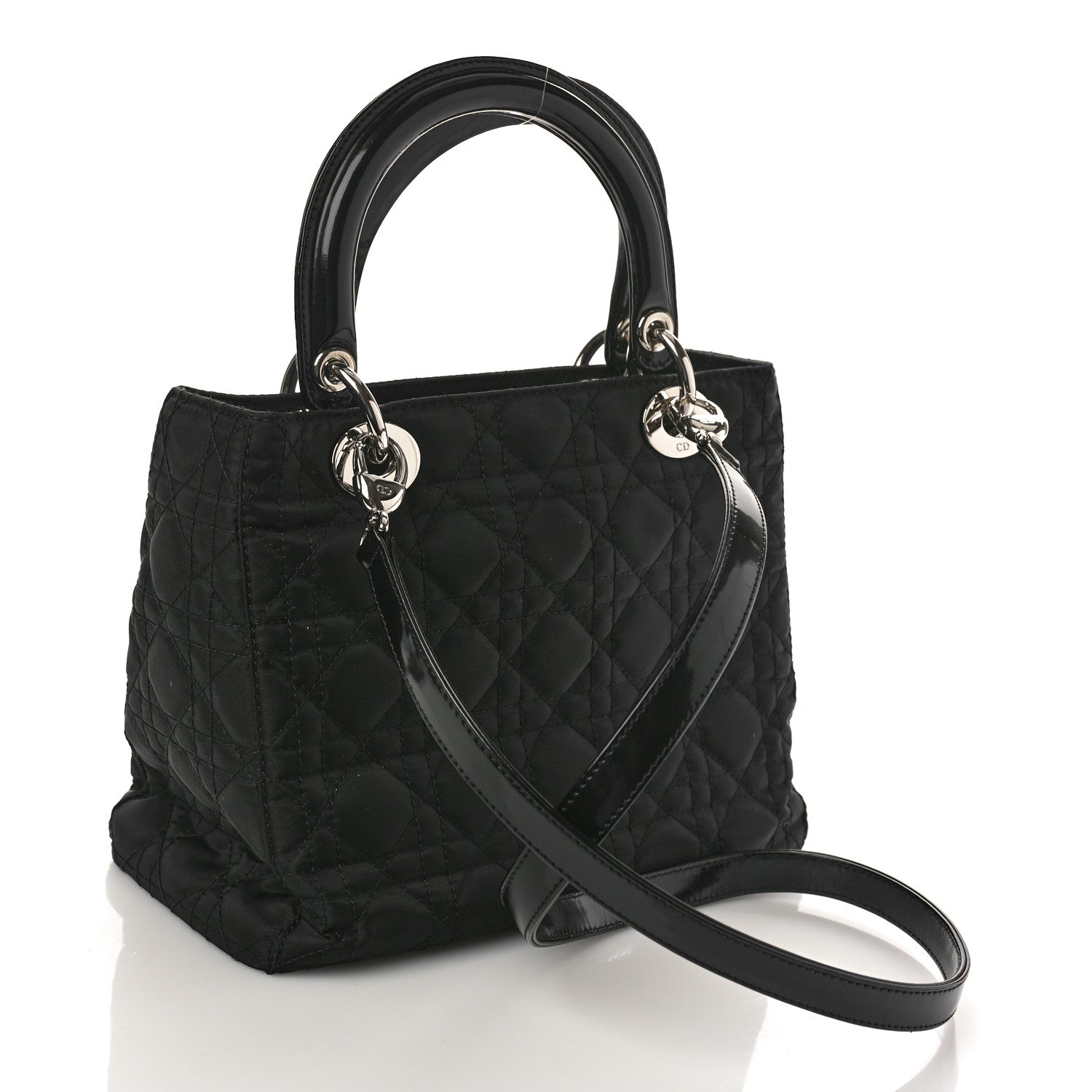 Christian Dior Nylon Cannage Medium Lady Dior Black 2 of 8