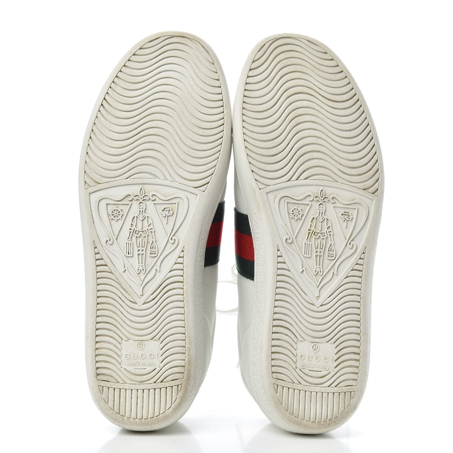 Calfskin Web Bee Embroidered Womens Ace Sneakers 37 White Green