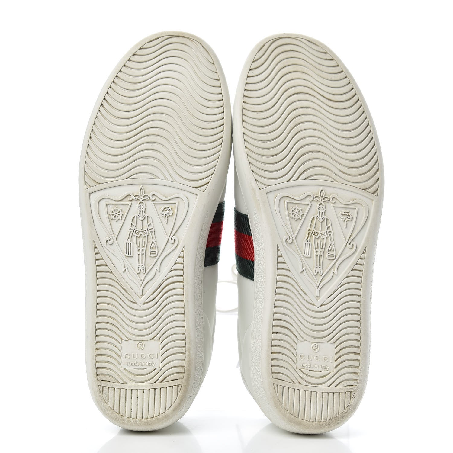 Gucci Calfskin Web Bee Embroidered Womens Ace Sneakers 37 White Green 5 of 12