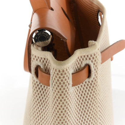 Hermes Toile Vache Calfskin Herbag 30 PM Ebene Natural 13 of 13